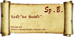 Szőke Bodó névjegykártya
